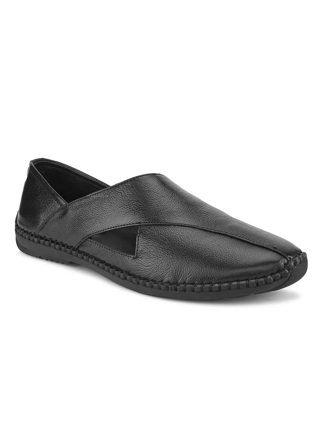 Pelle Albero Men Textured Leather Lightweight Peshawari Shoes