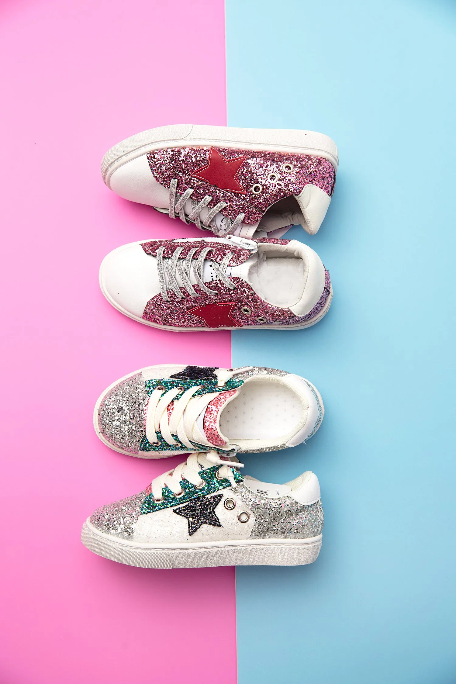 Pink Glitter Star Sneakers