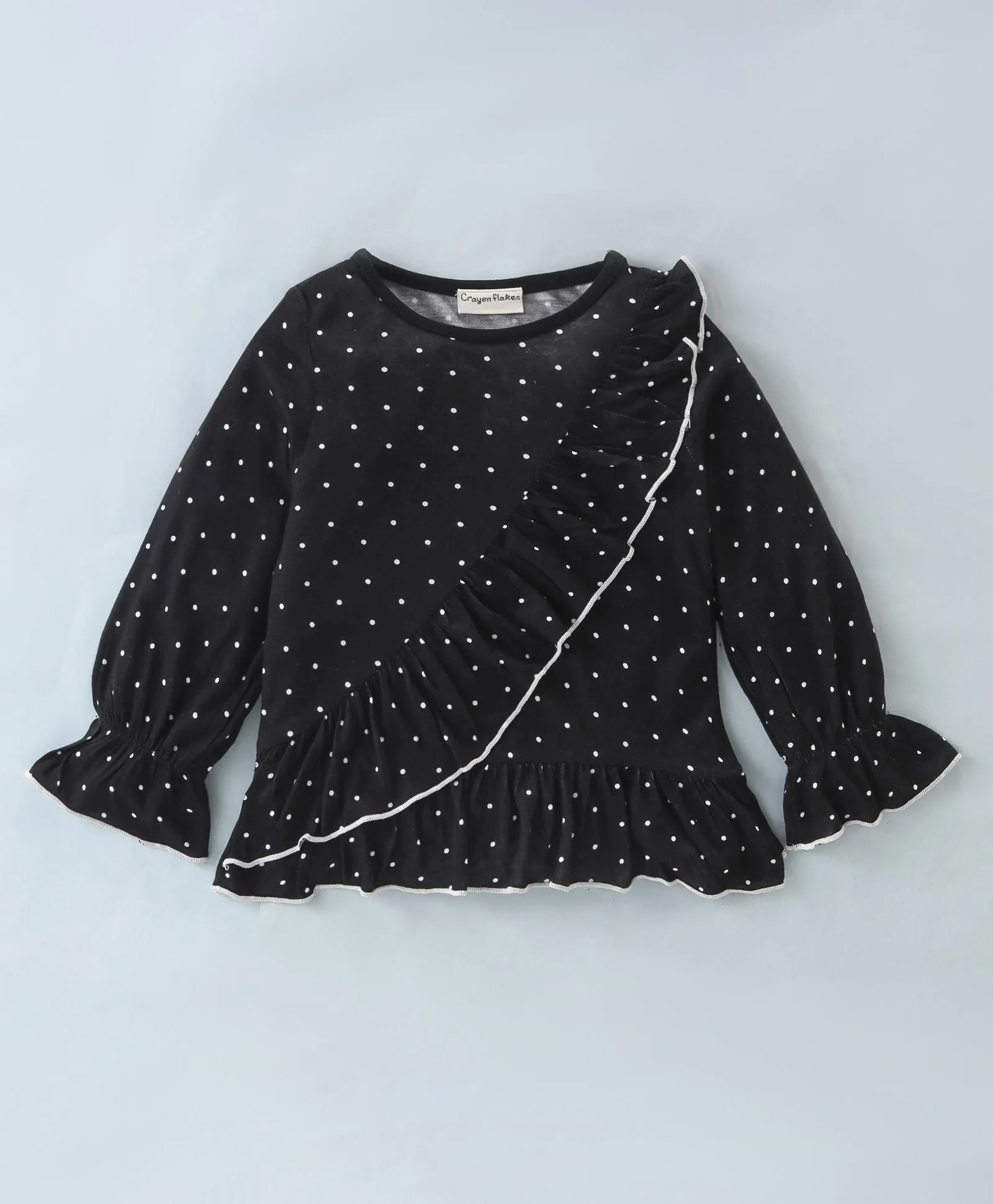 Polka Front Frilled Top Leggings Set