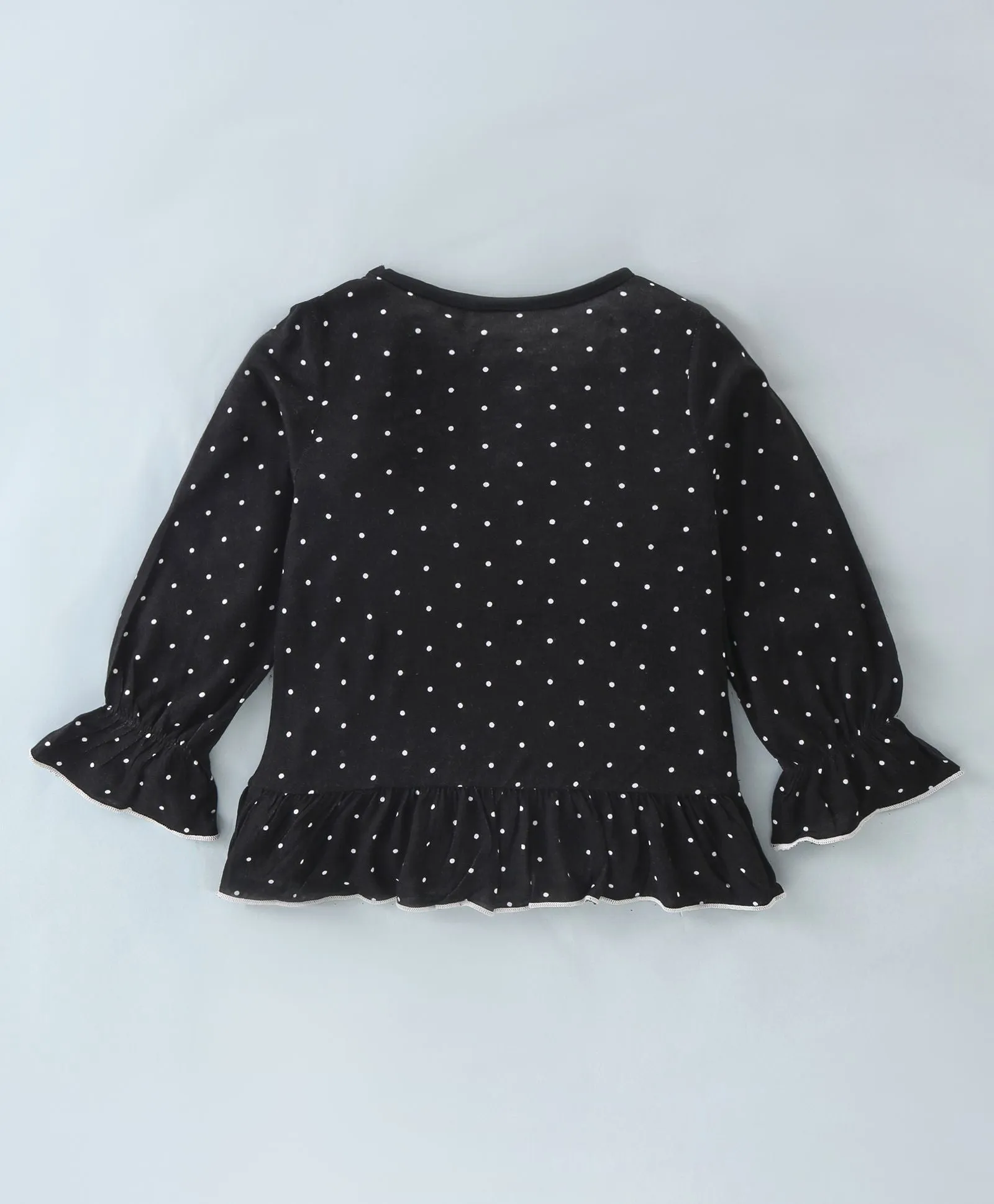 Polka Front Frilled Top Leggings Set