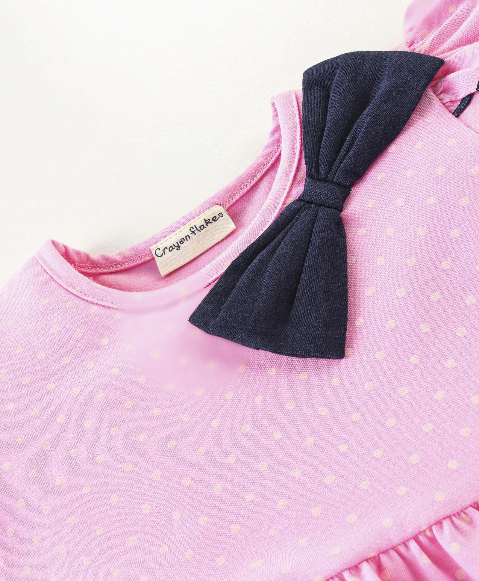 Polka High Low Frilled Top Leggings Set