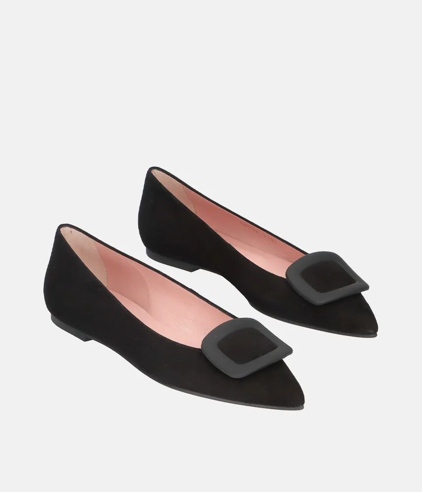 Pretty Ballerina Deluxe Black Suede Flats