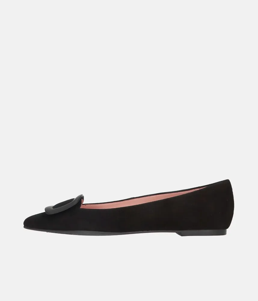Pretty Ballerina Deluxe Black Suede Flats