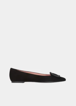 Pretty Ballerina Deluxe Black Suede Flats