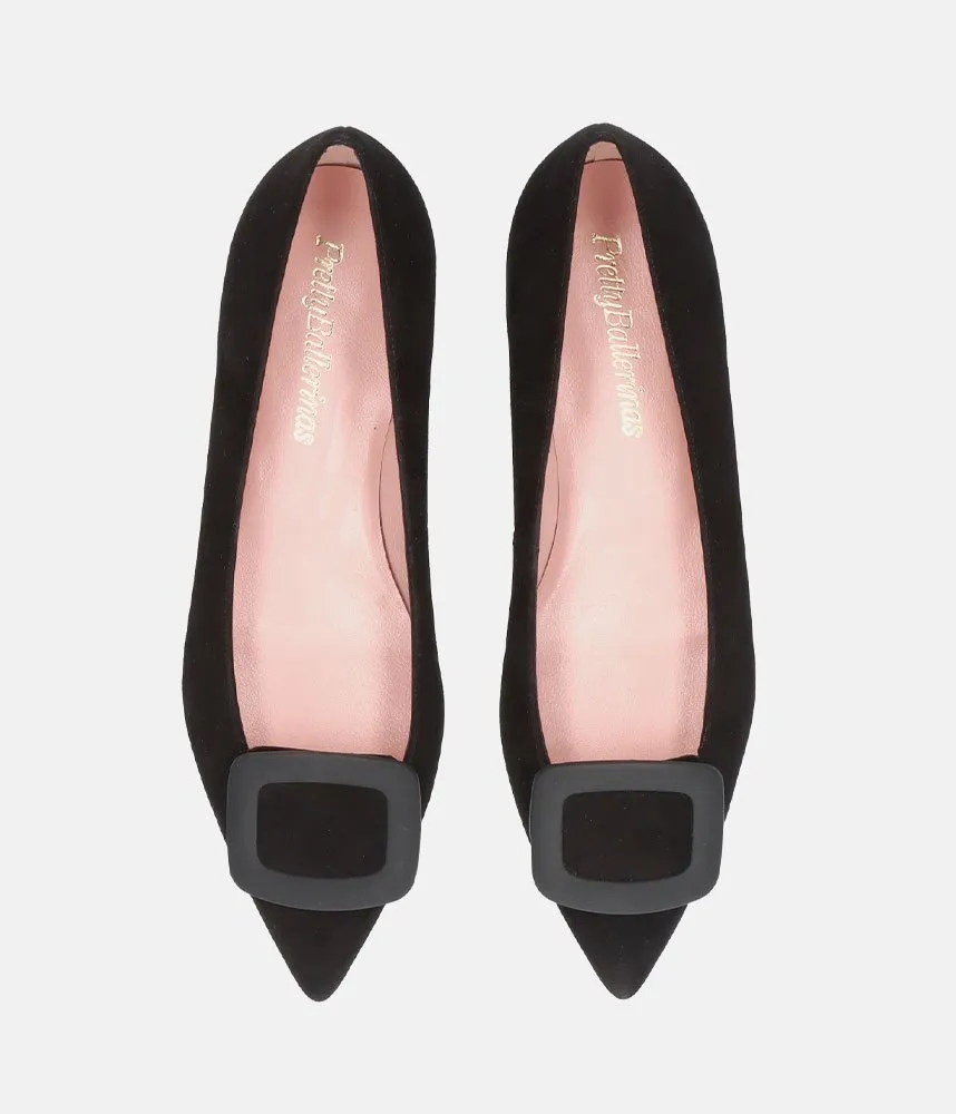 Pretty Ballerina Deluxe Black Suede Flats