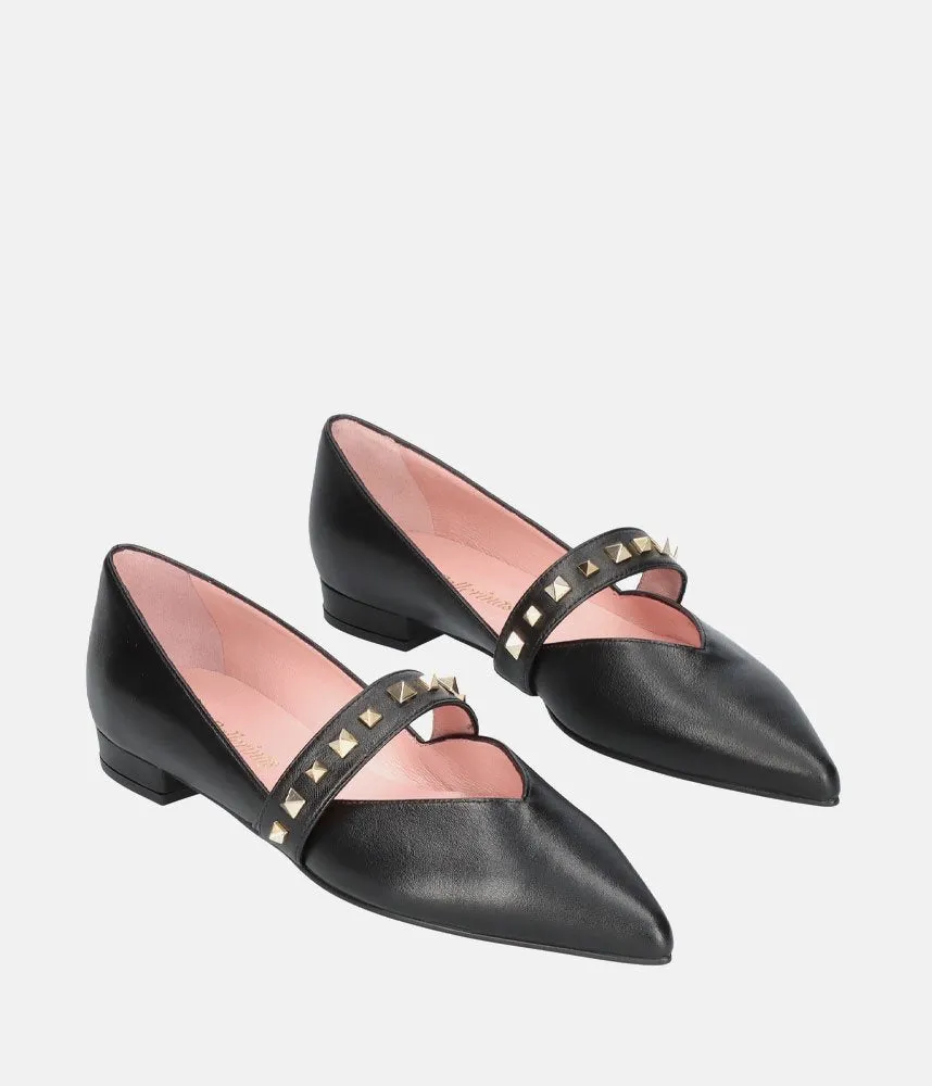 Pretty Ballerina Dressy Black Pointy Toe Flats