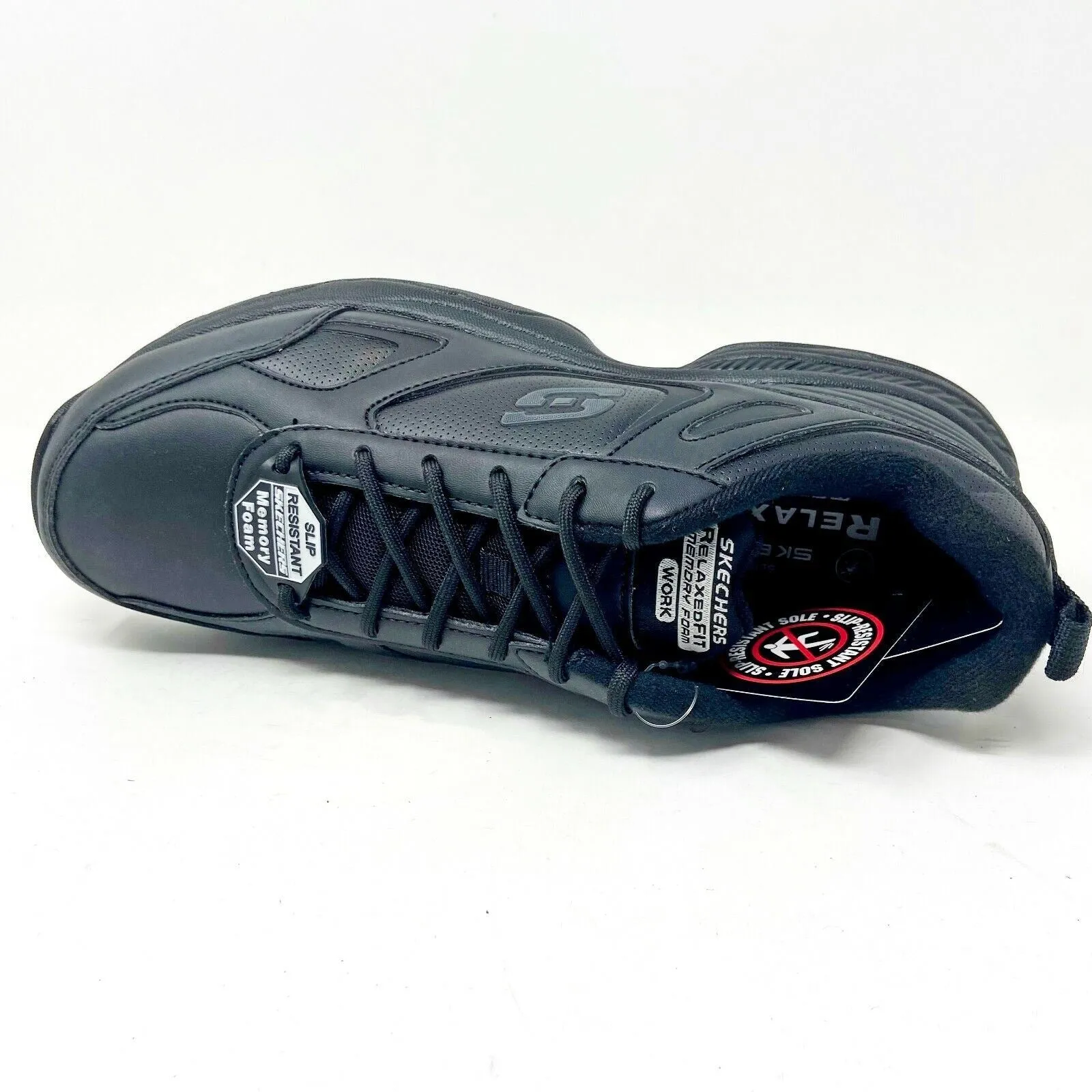 Skechers Slip Resistant Dighton Bricelyn Black Womens Size 9.5 Relaxed Fit