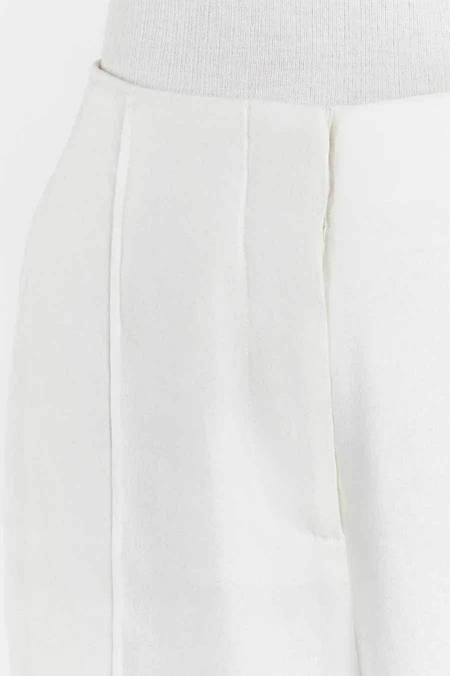 SLOAN WHITE LINEN BLEND PANT