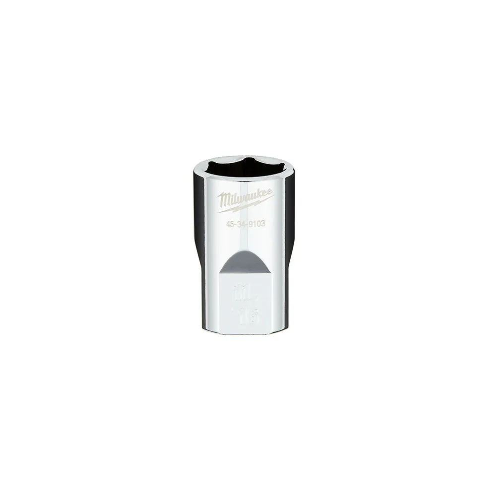 Socket - Milwaukee 1/2 in. Drive 11/16 in. SAE 6-Point Socket with FOUR FLAT™ Sides, 45-34-9103