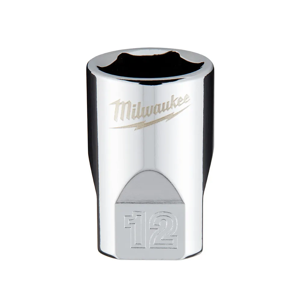 Socket - Milwaukee 1/4 in. Drive 12mm Metric 6-Point Socket, 45-34-9038