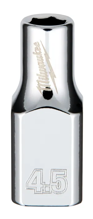 Socket - Milwaukee 1/4" Drive Metric Standard Socket, 4.5mm, 45-34-4001