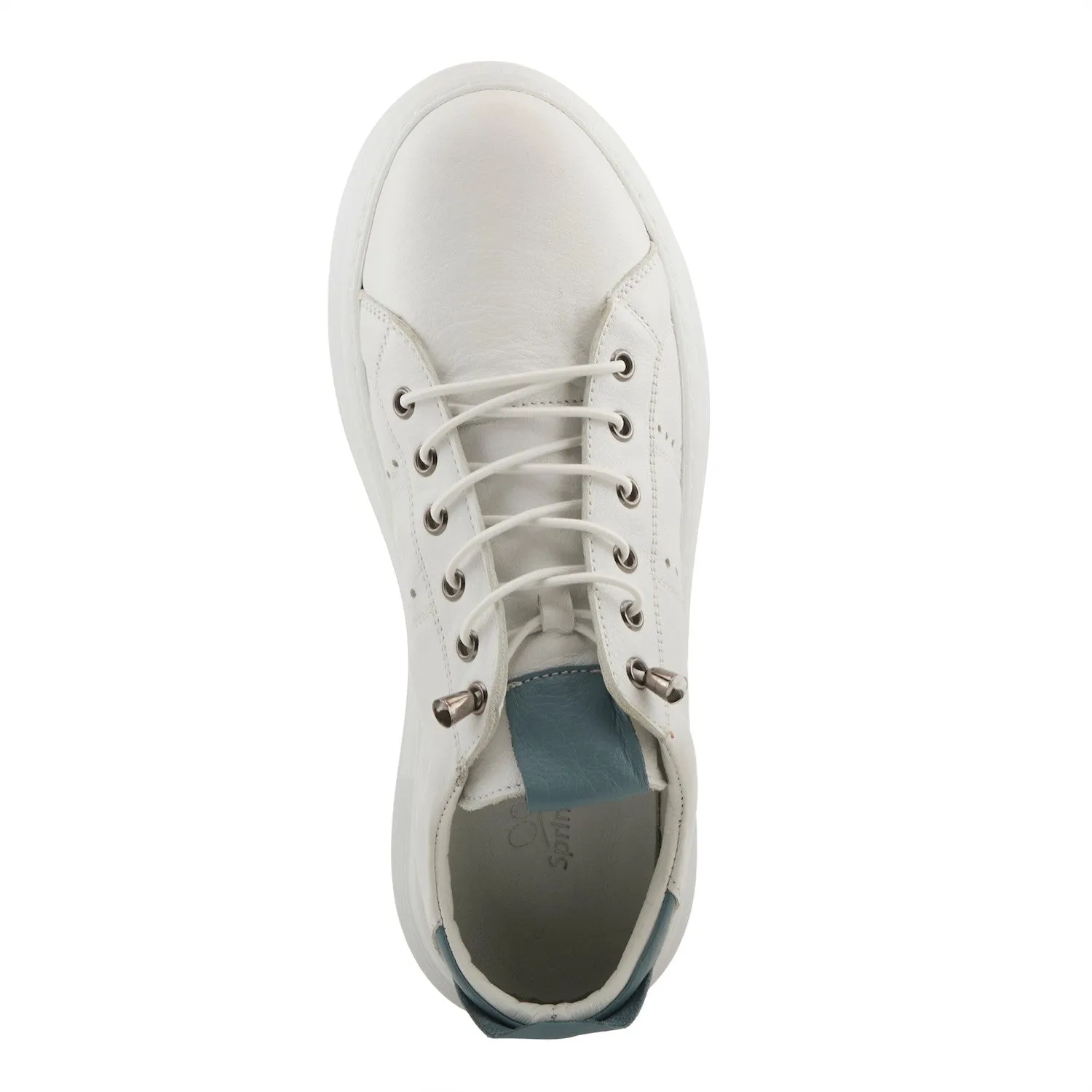 Spring Step Women's France Trendy Leather Sneaker - Blue Multi