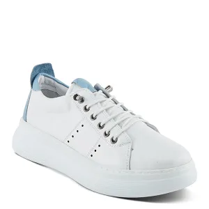 Spring Step Women's France Trendy Leather Sneaker - Blue Multi