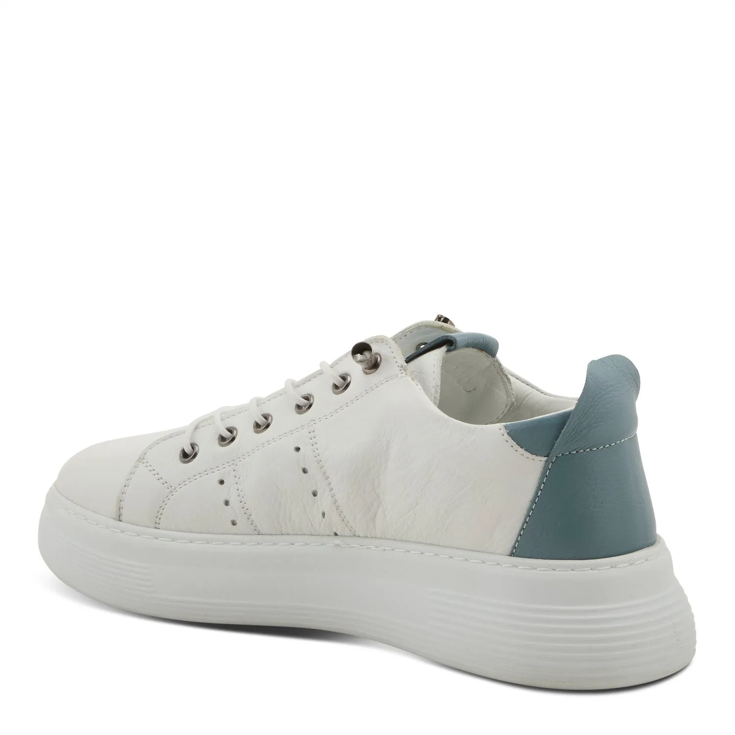 Spring Step Women's France Trendy Leather Sneaker - Blue Multi