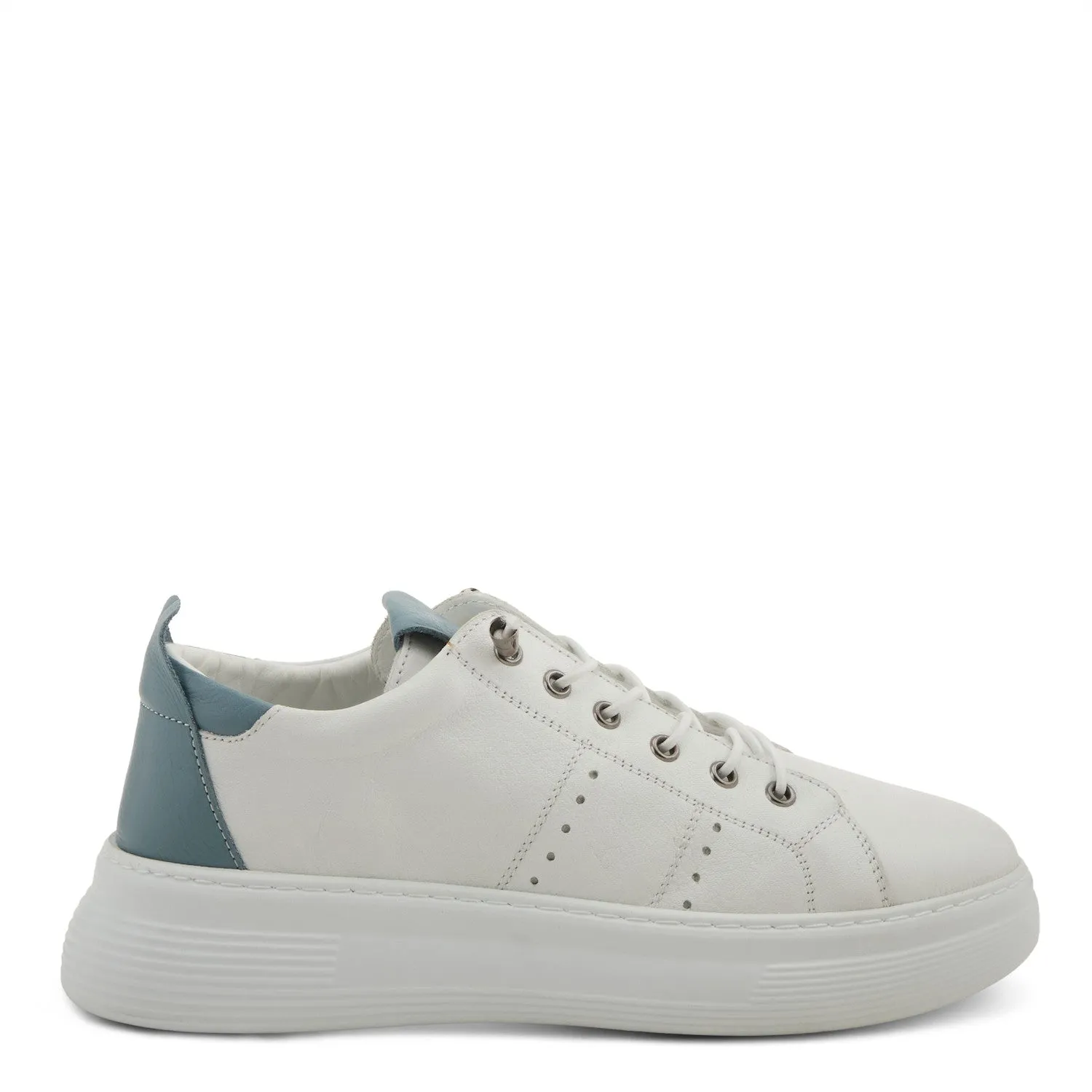 Spring Step Women's France Trendy Leather Sneaker - Blue Multi