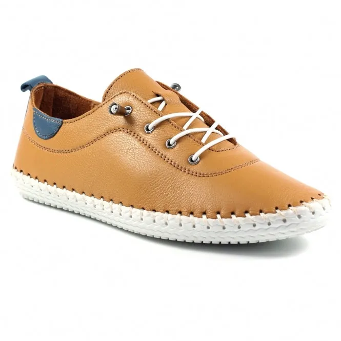 St Ives leather plimsoll