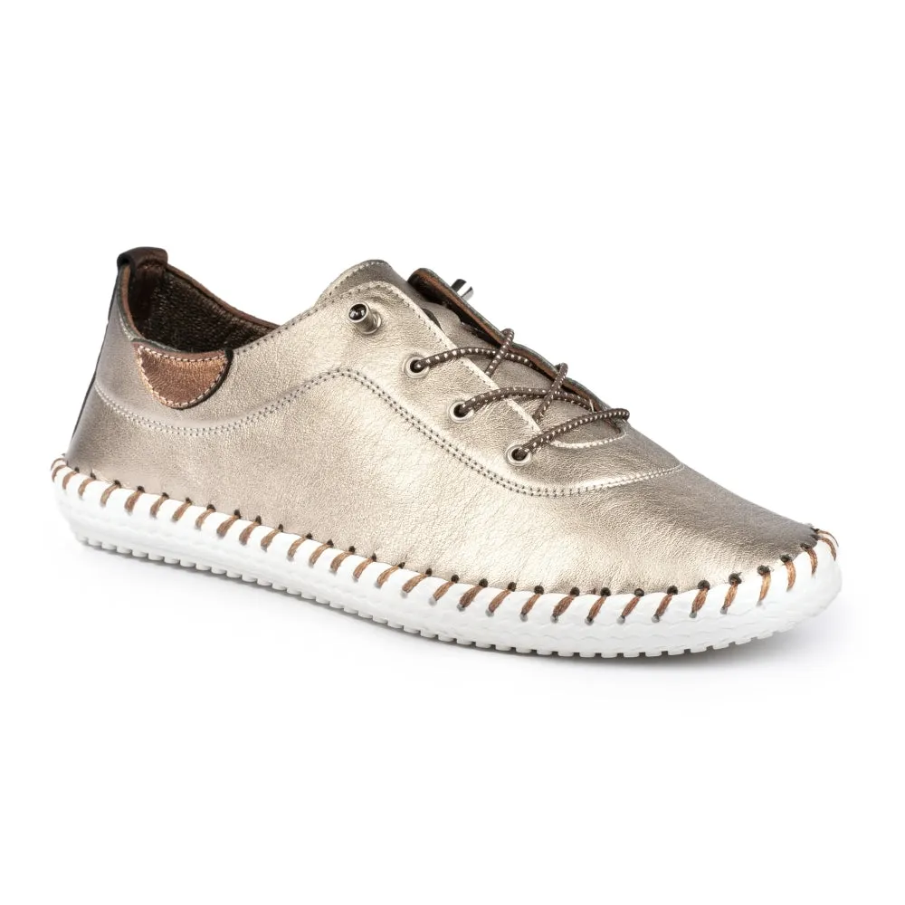 St Ives leather plimsoll