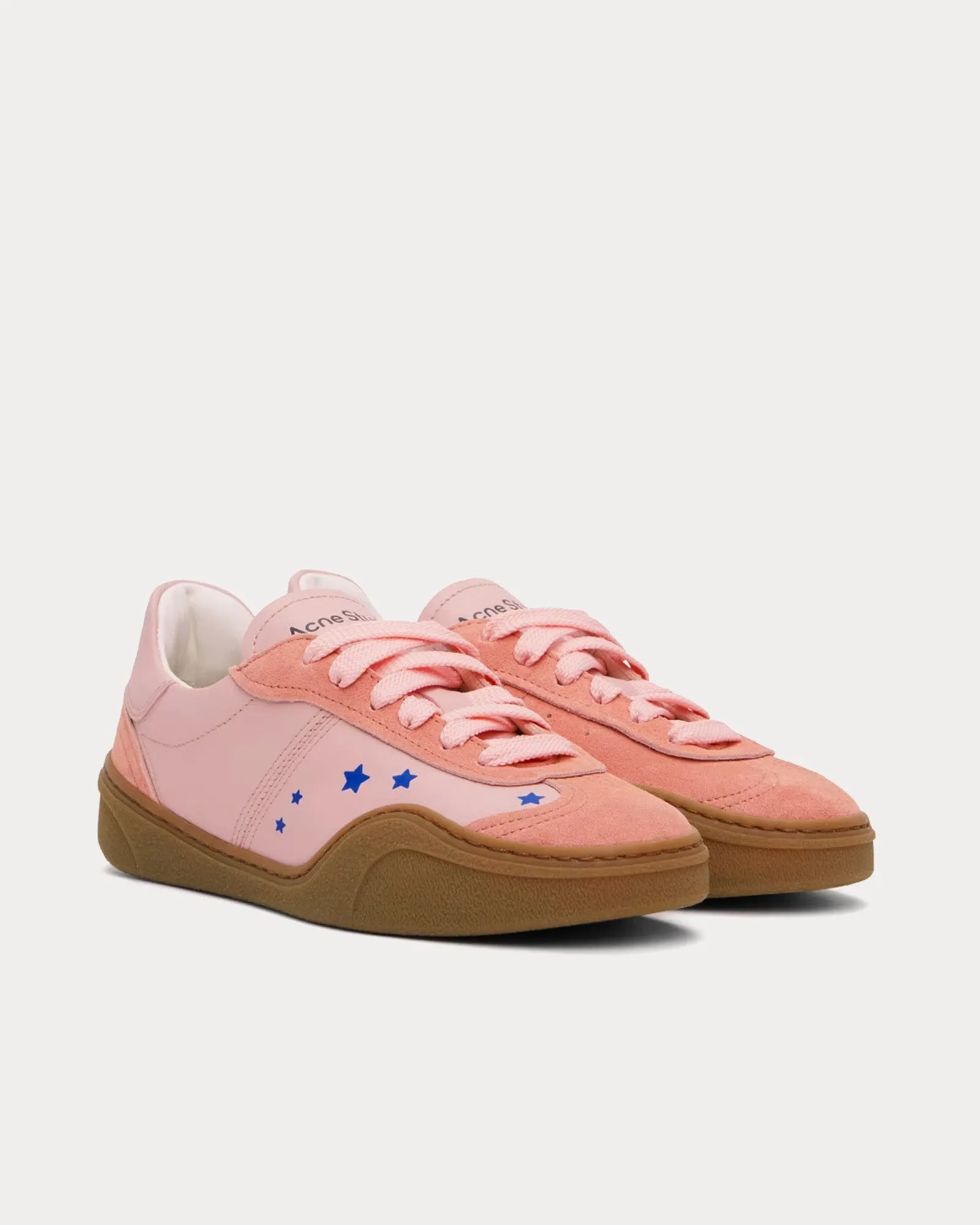 Stars Lace-Up Peach Pink / Brown Low Top Sneakers