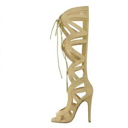Strap Lace Up High Heel Sandals
