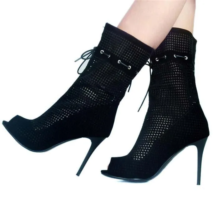 Strap Suede Leather Peep Toe Sandals