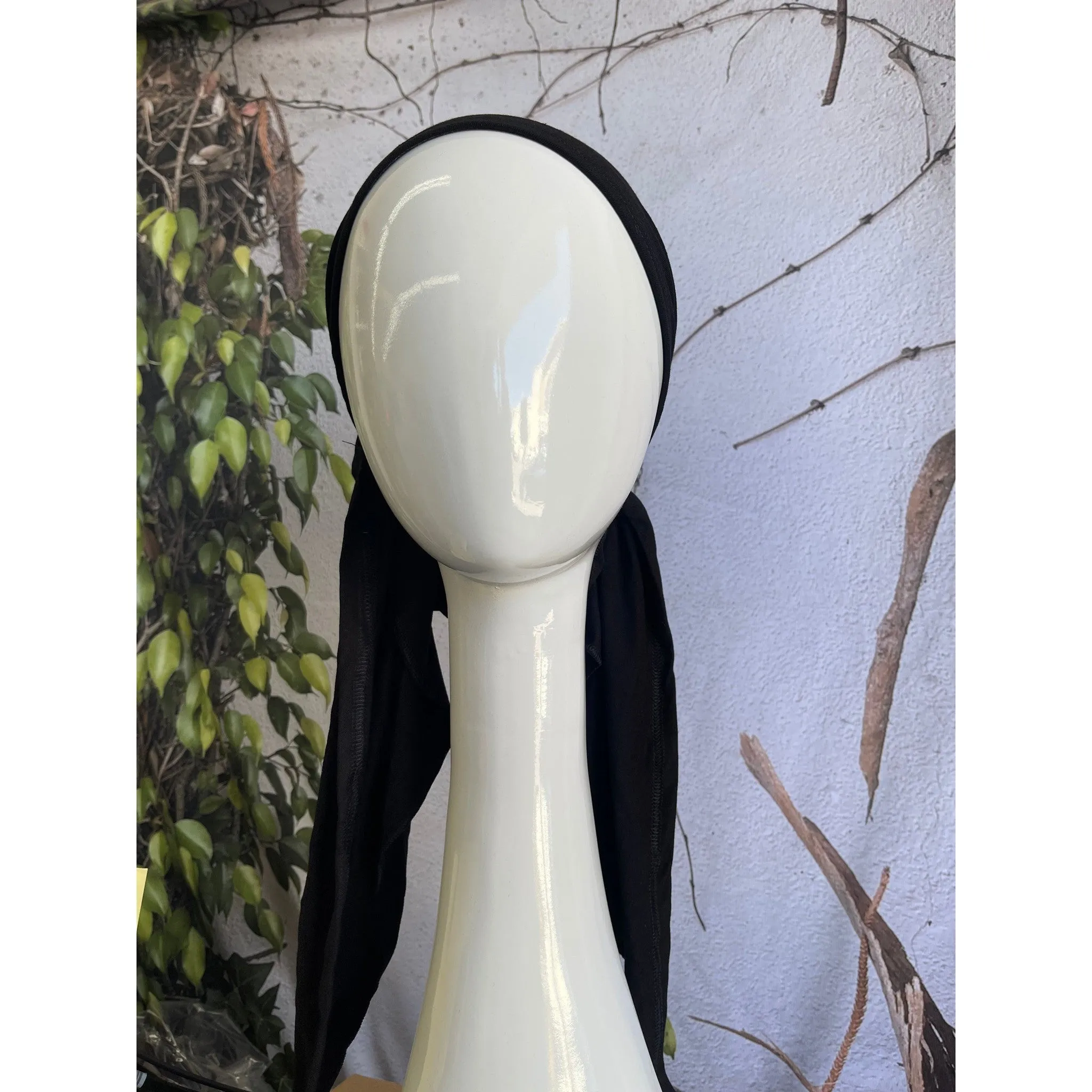 Stretchy Pretied Tichel - Black