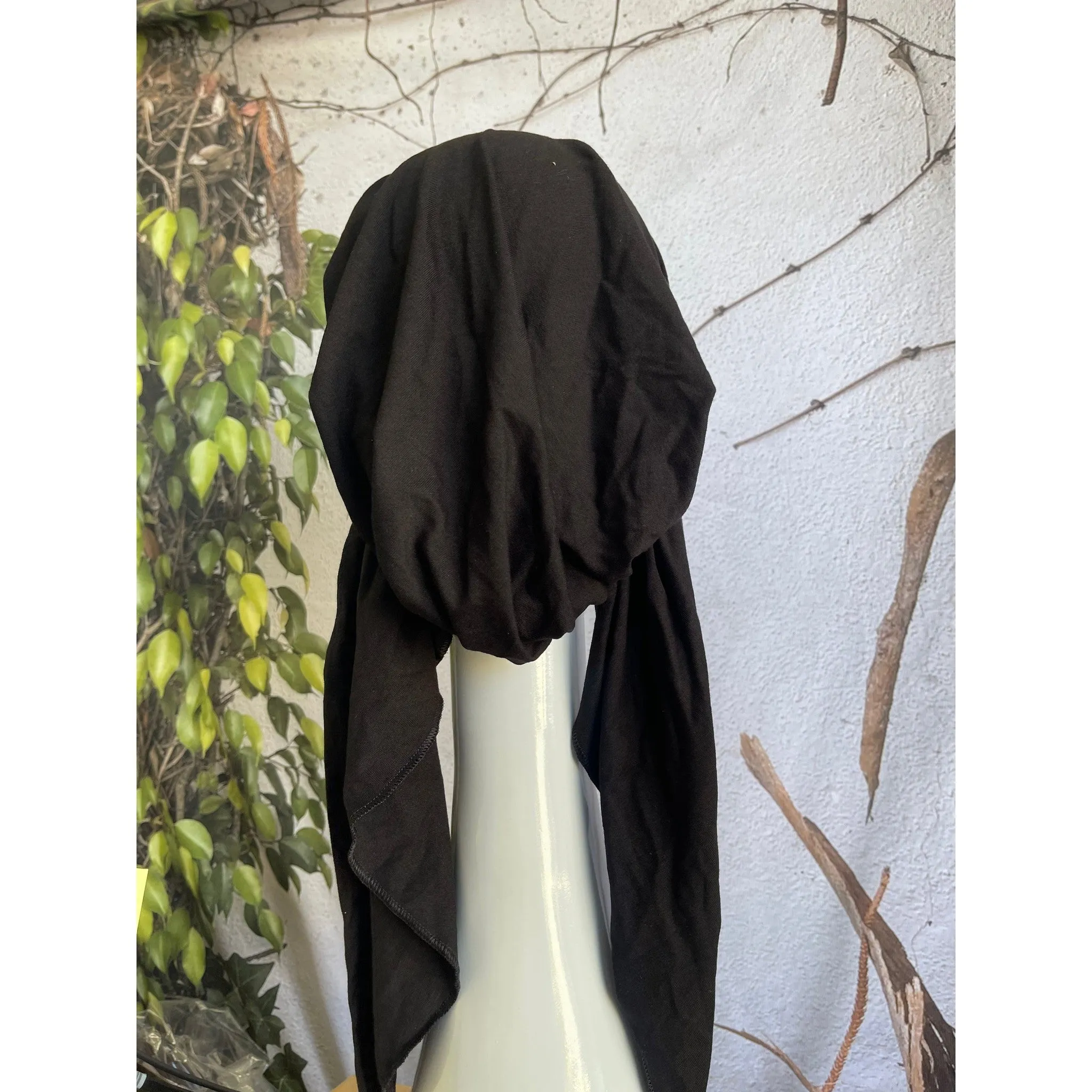 Stretchy Pretied Tichel - Black