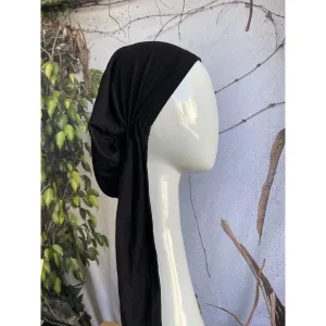 Stretchy Pretied Tichel - Black