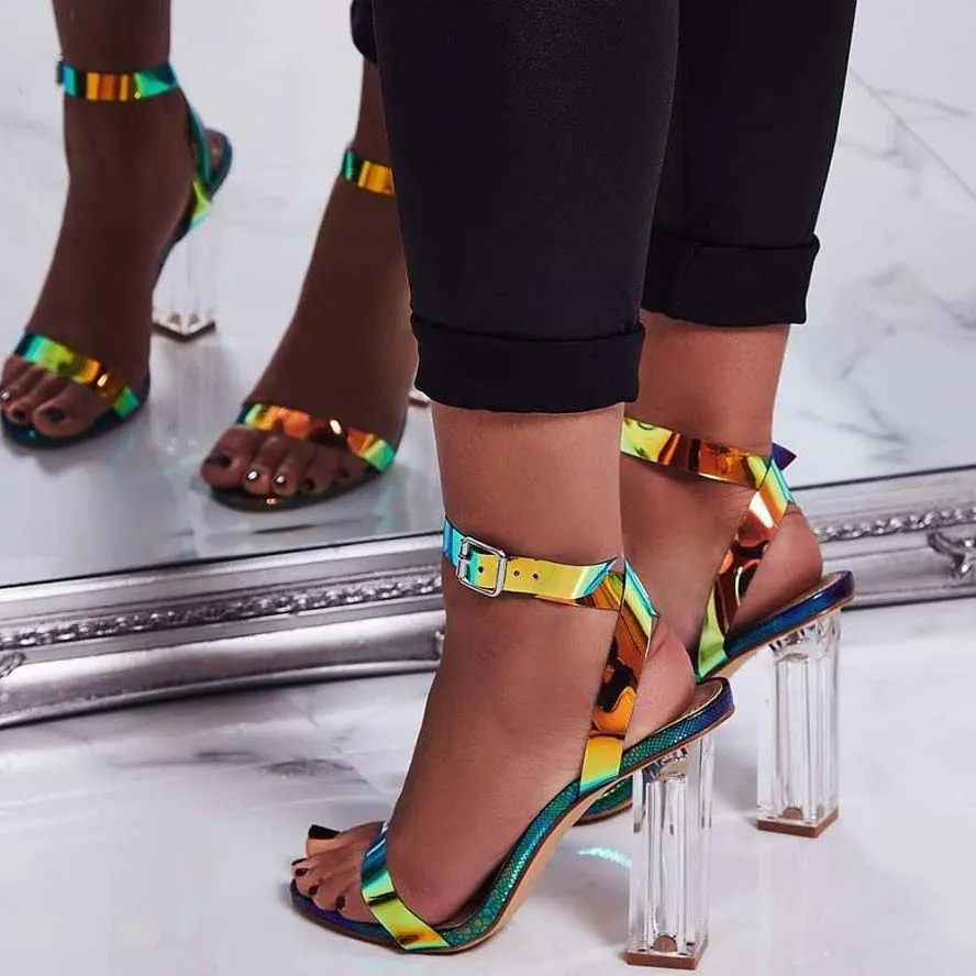 Summer High Heel Open Toe Cutout Sandals