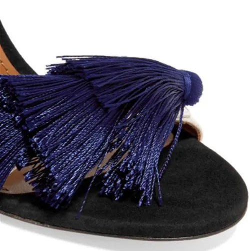 Summer Strap High Heel Fringe Sandals