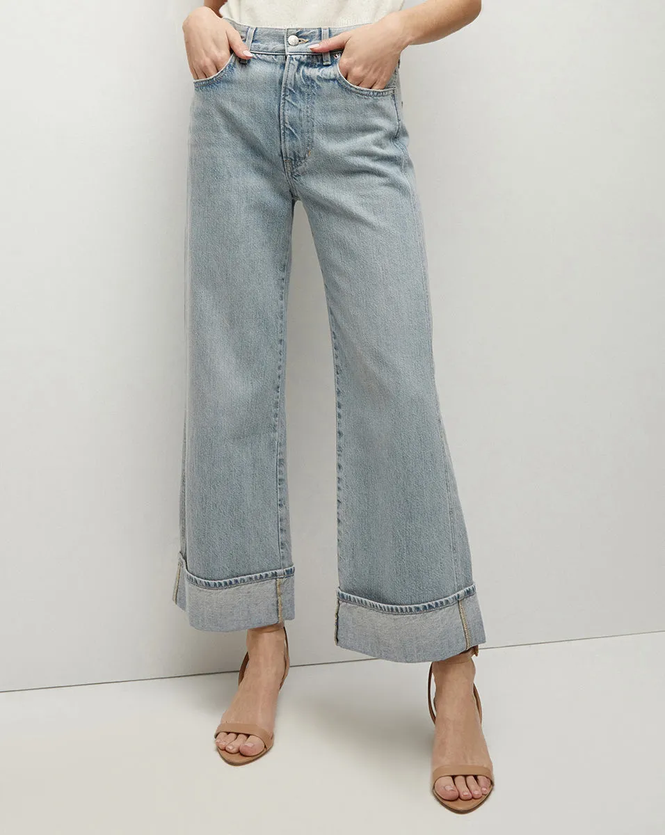 Taylor Cuffed Cropped Wide-Leg Jean