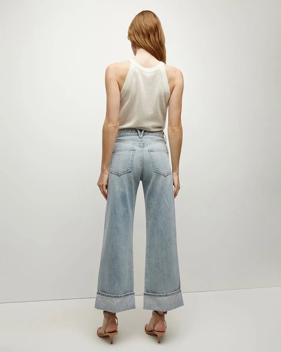 Taylor Cuffed Cropped Wide-Leg Jean