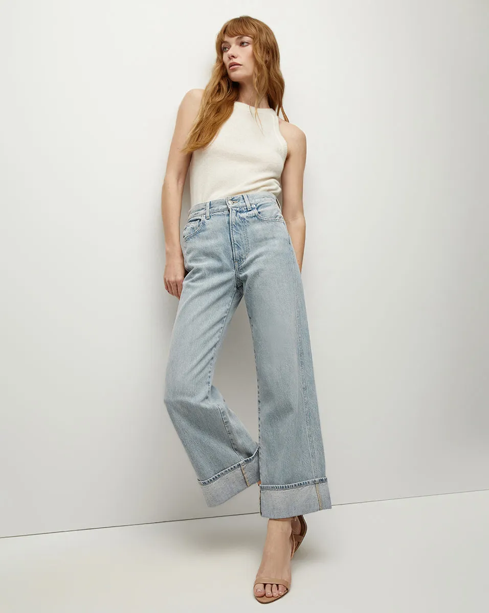 Taylor Cuffed Cropped Wide-Leg Jean