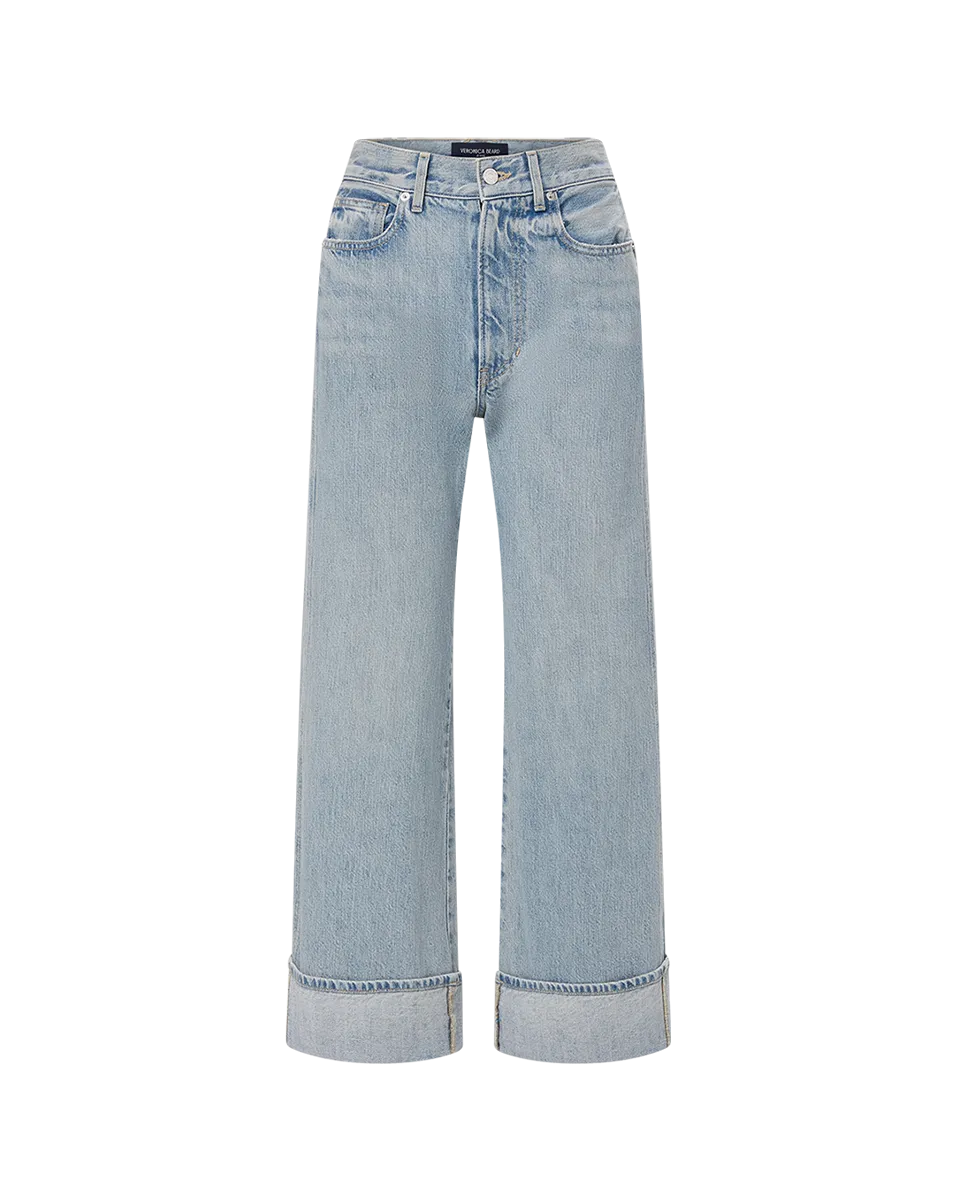 Taylor Cuffed Cropped Wide-Leg Jean