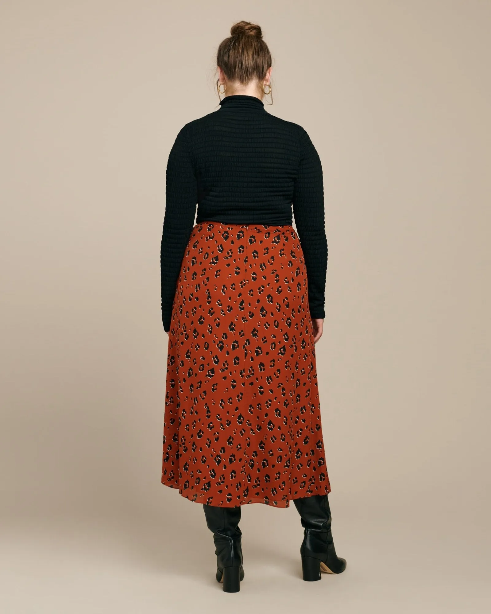 Tuck Skirt | Rust Leopard
