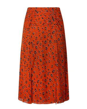 Tuck Skirt | Rust Leopard