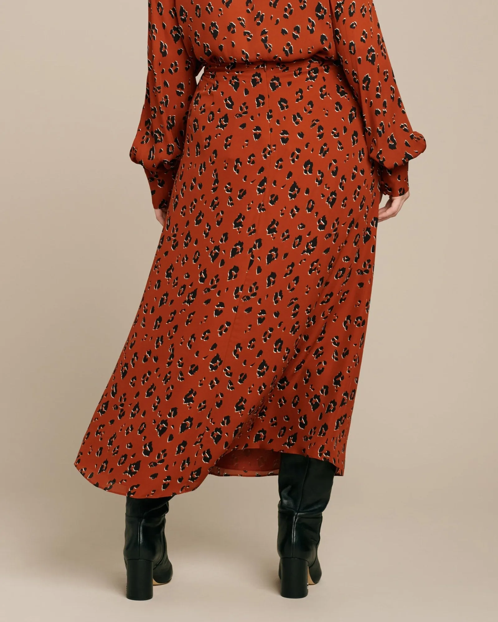 Tuck Skirt | Rust Leopard