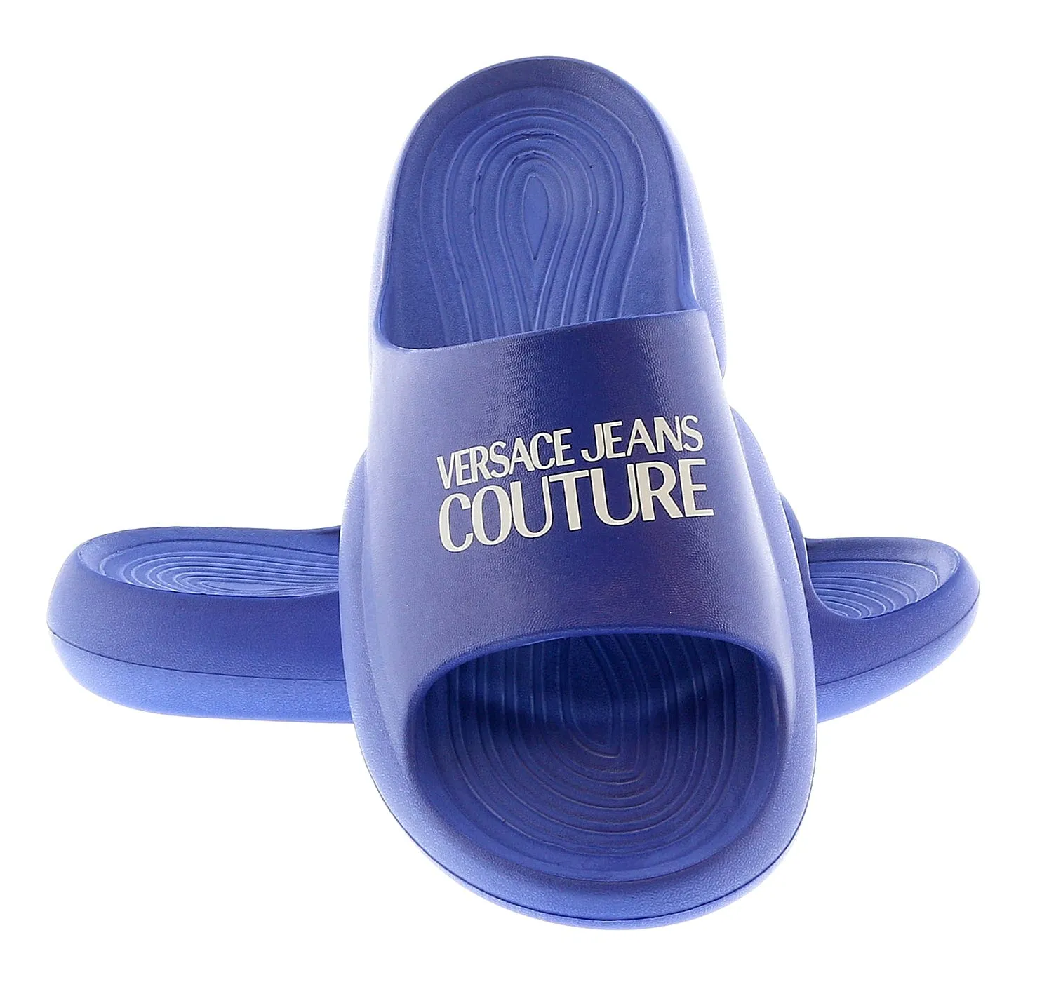 Versace Jeans Couture Royal Blue Signature Platform Pool Slide-