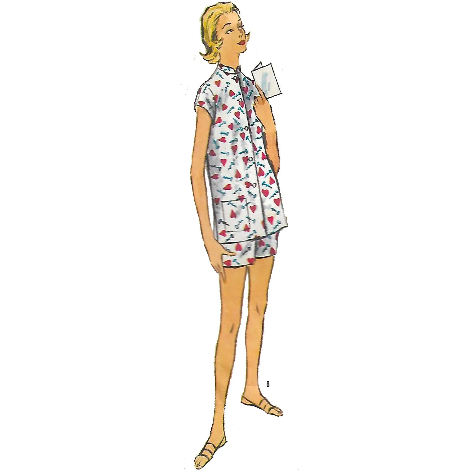 Vintage 1950s Pattern – Every Occasion, Day or Night Nehru Jacket, Pants & Shorts Set - Bust 36" (91.4cm)