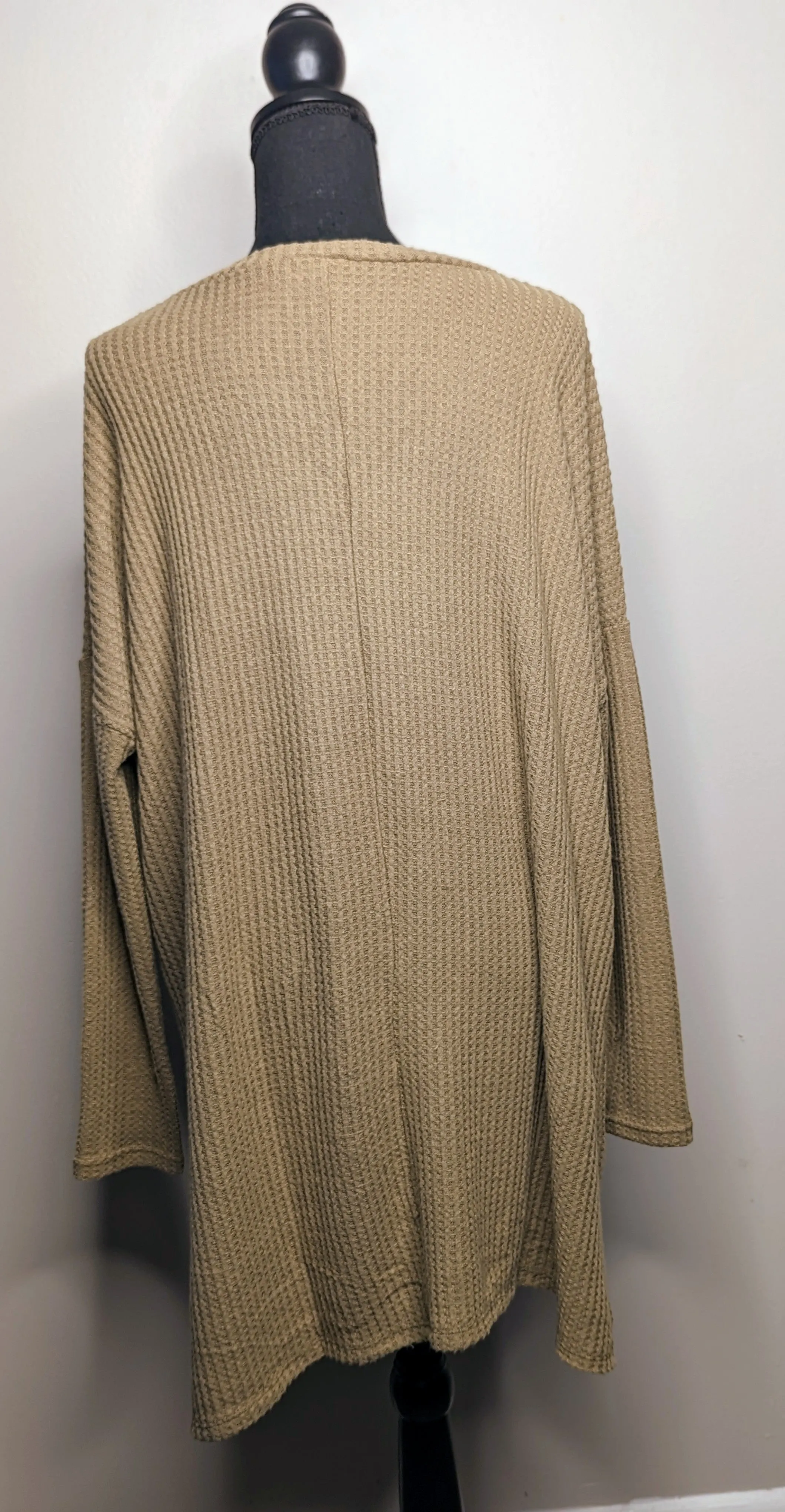 Waffle Hi-Low Hem Sweater