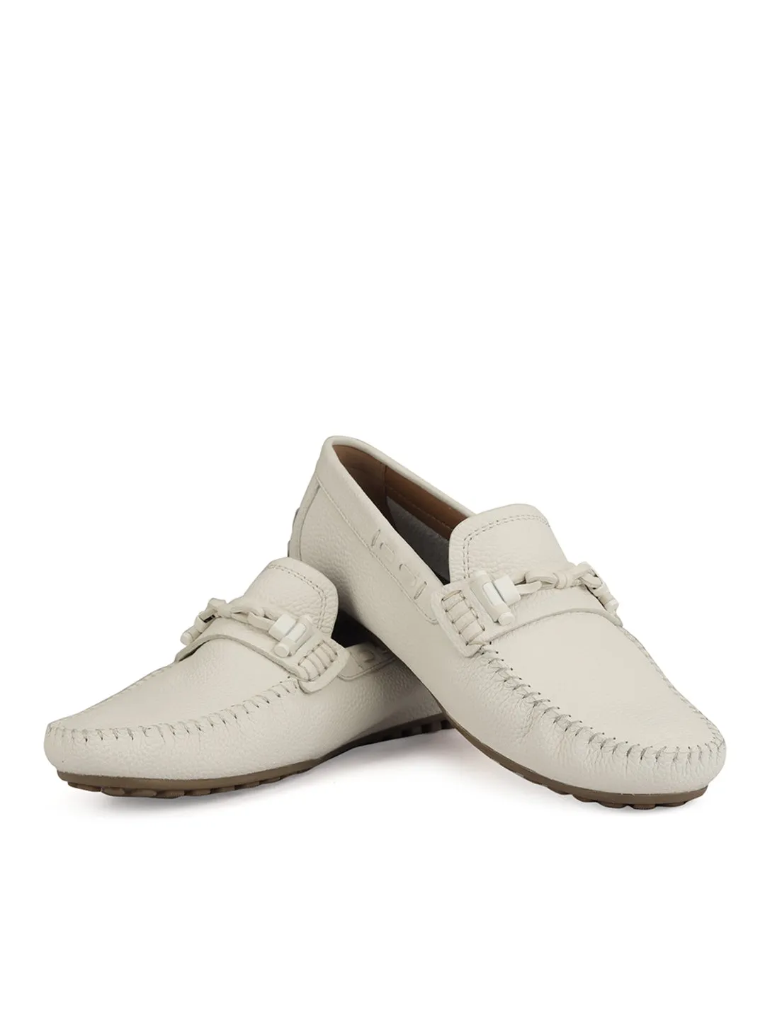 White Embellished Moccasins