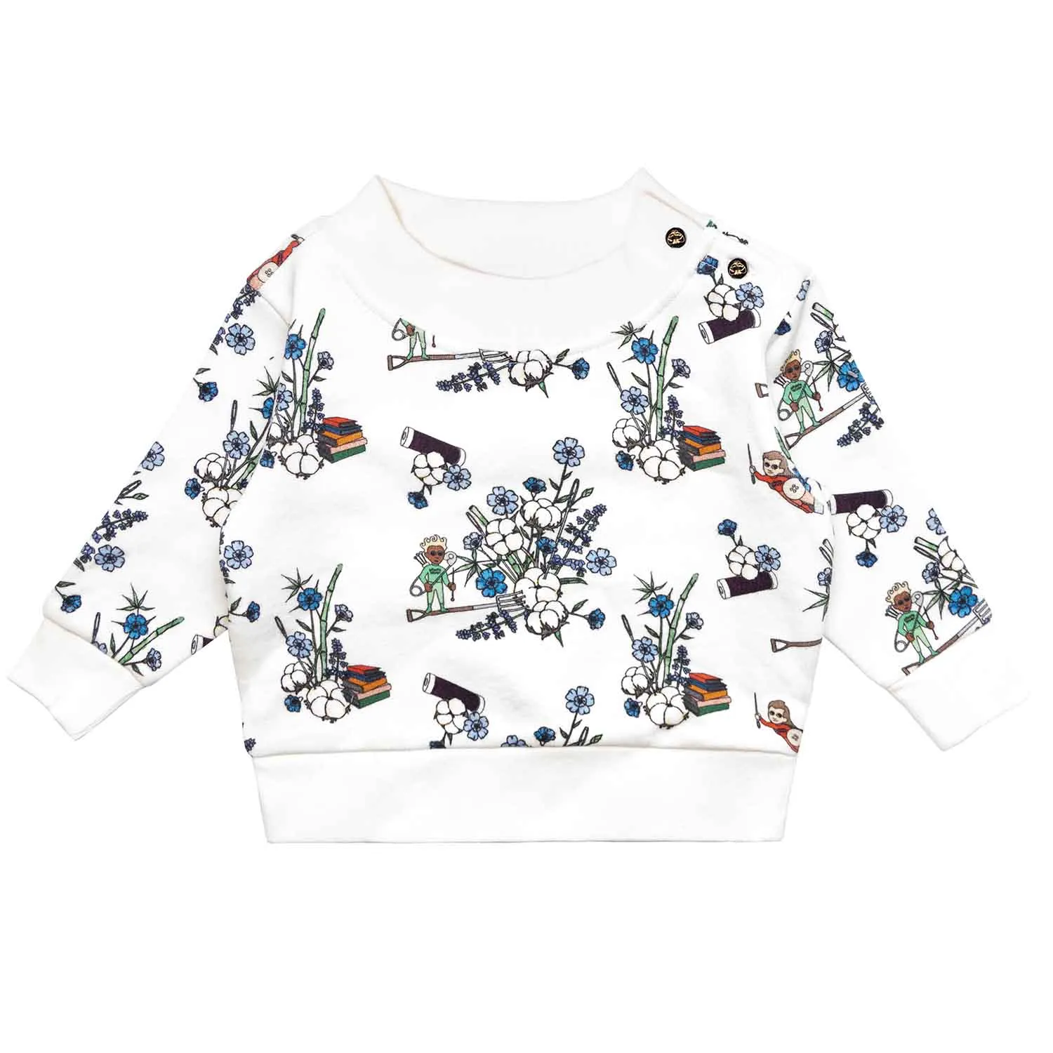 Witte Bloemen Babysweater
