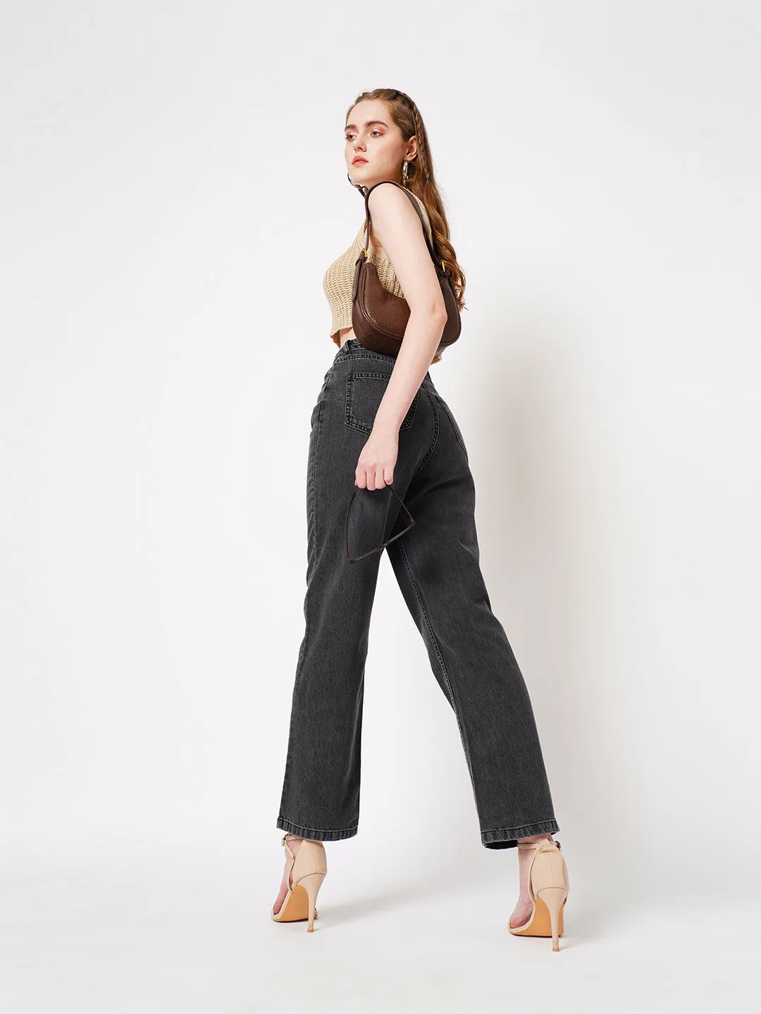 Women High-Rise Relax Straight Jeans