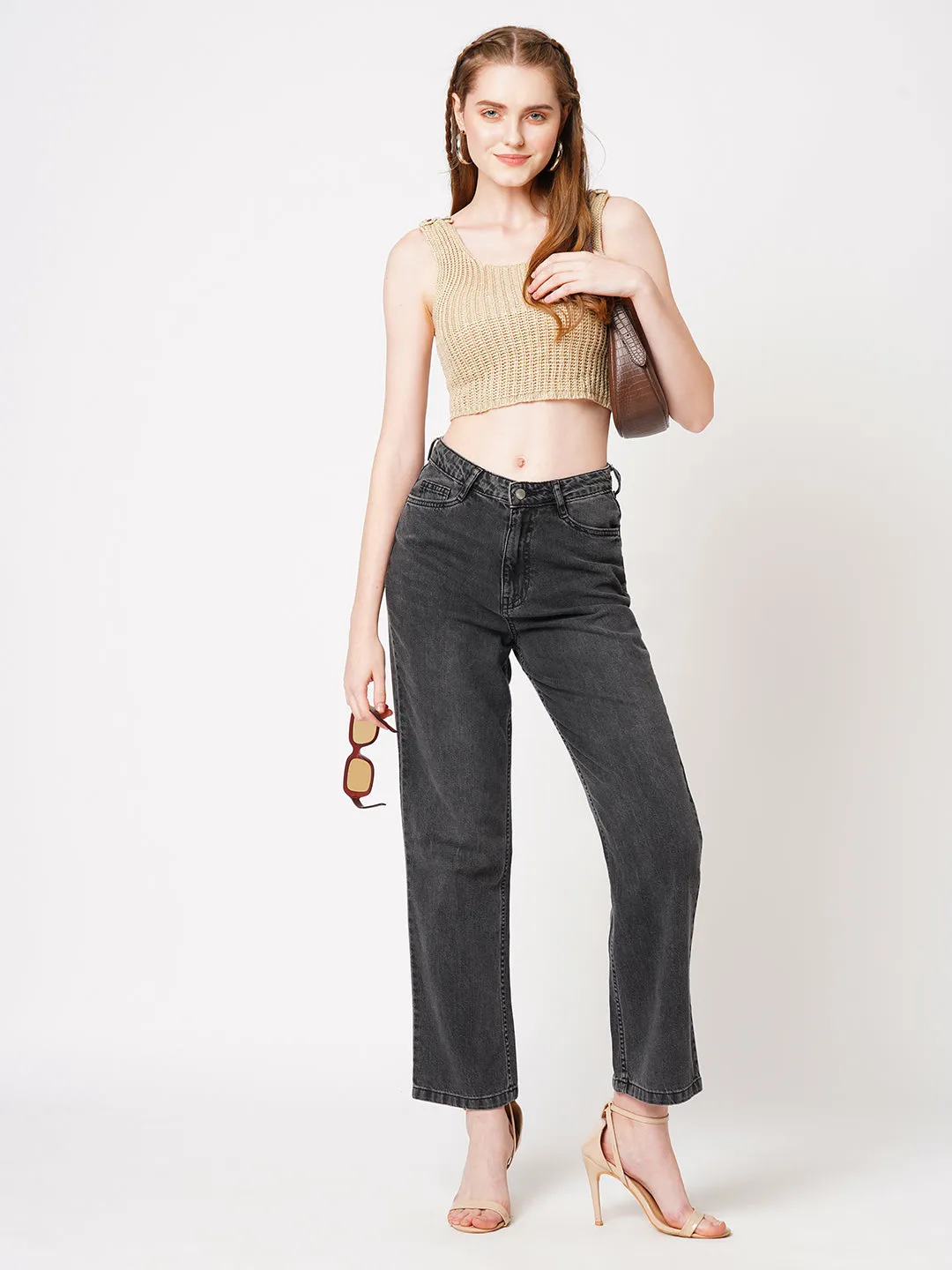 Women High-Rise Relax Straight Jeans