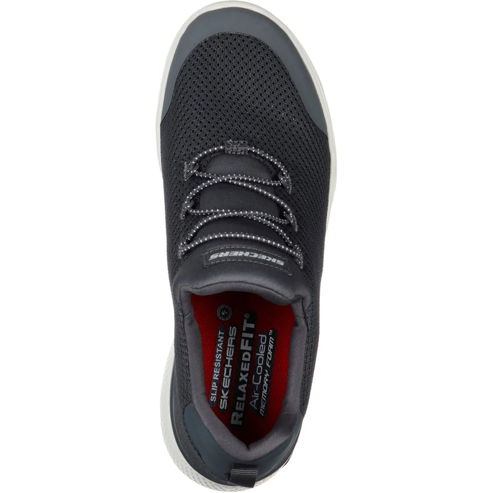 Women's Wide Fit Skechers 77281EC Marsing Waiola SR Safety Trainers - Charcoal