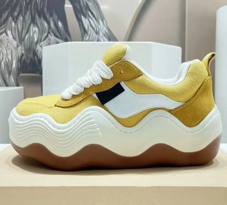 Yellow Sneakers Wave Platform Unisex