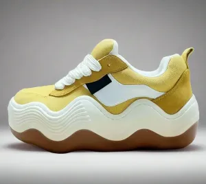 Yellow Sneakers Wave Platform Unisex