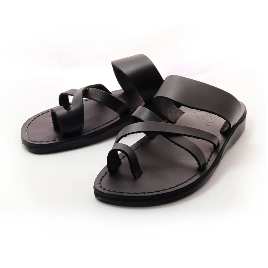 Zidim - Leather toe ring slip-on sandal