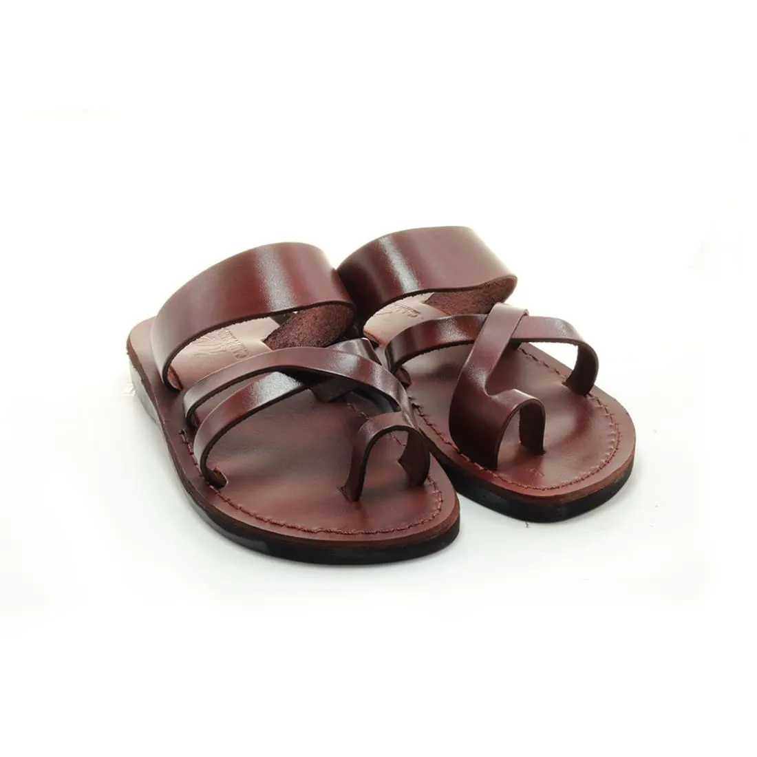 Zidim - Leather toe ring slip-on sandal