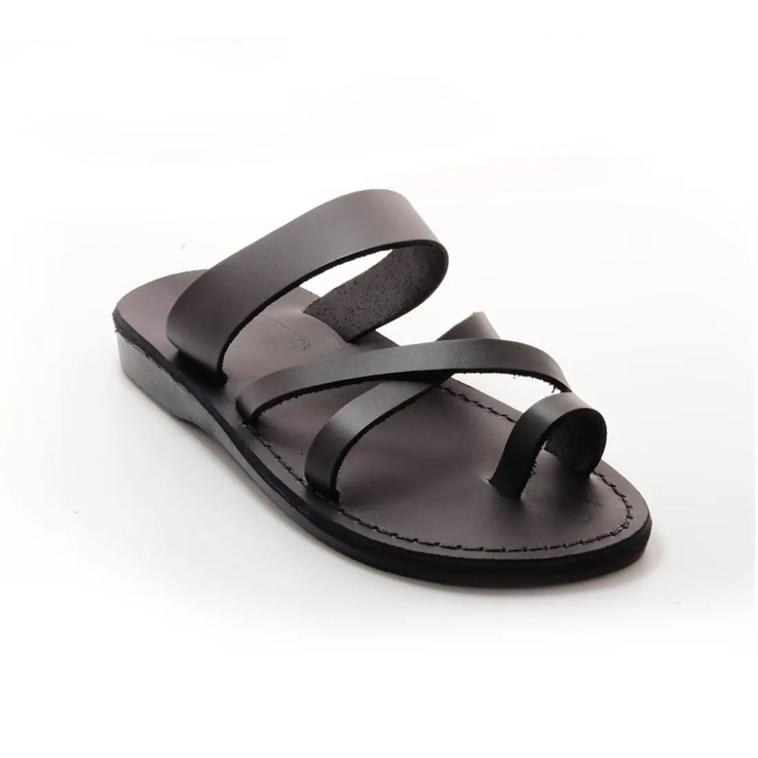 Zidim - Leather toe ring slip-on sandal