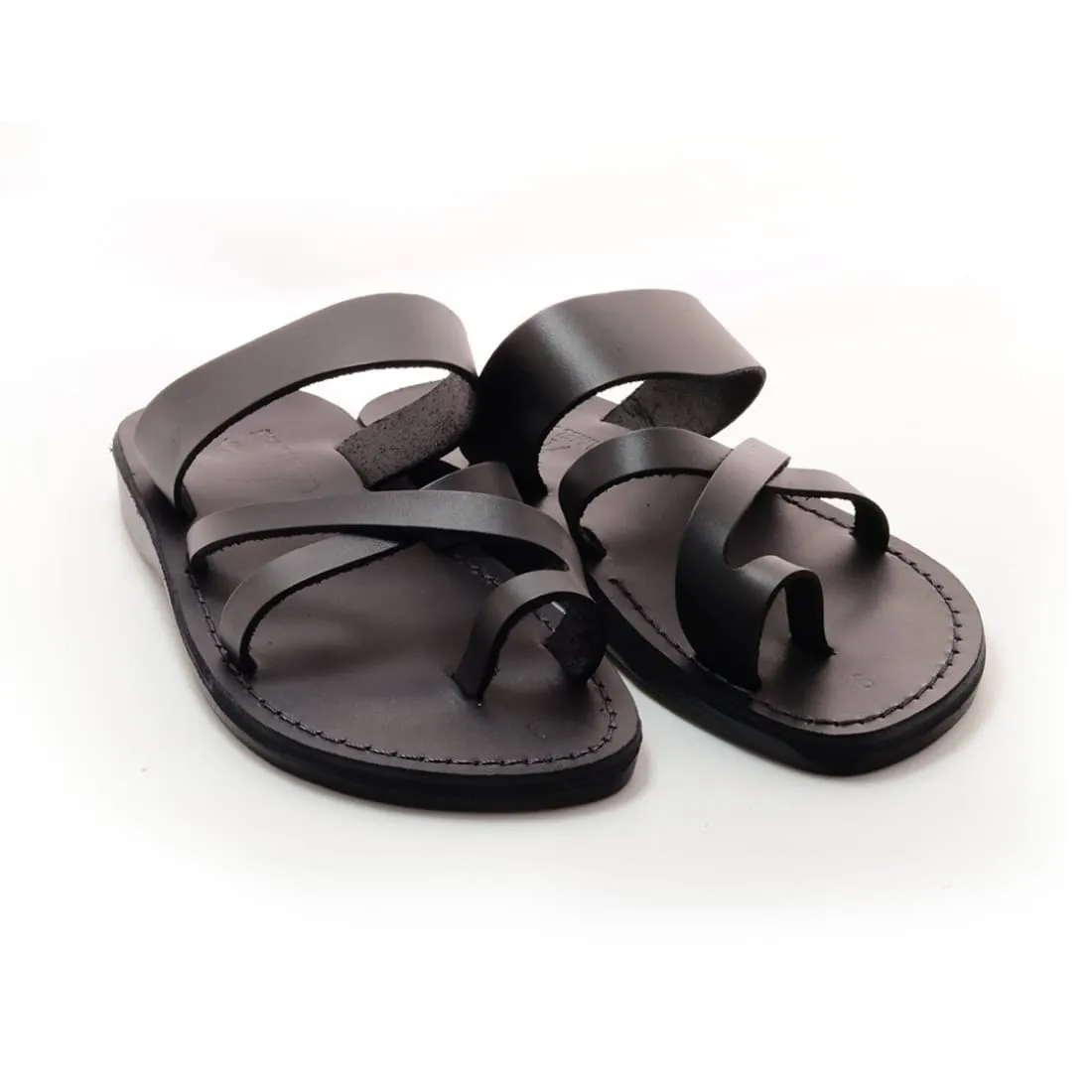 Zidim - Leather toe ring slip-on sandal